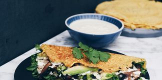 Savory pönnukökur úr kjúklingabaunamjöli