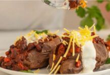 Bökuð sætkartafla með gómsætri fyllingu